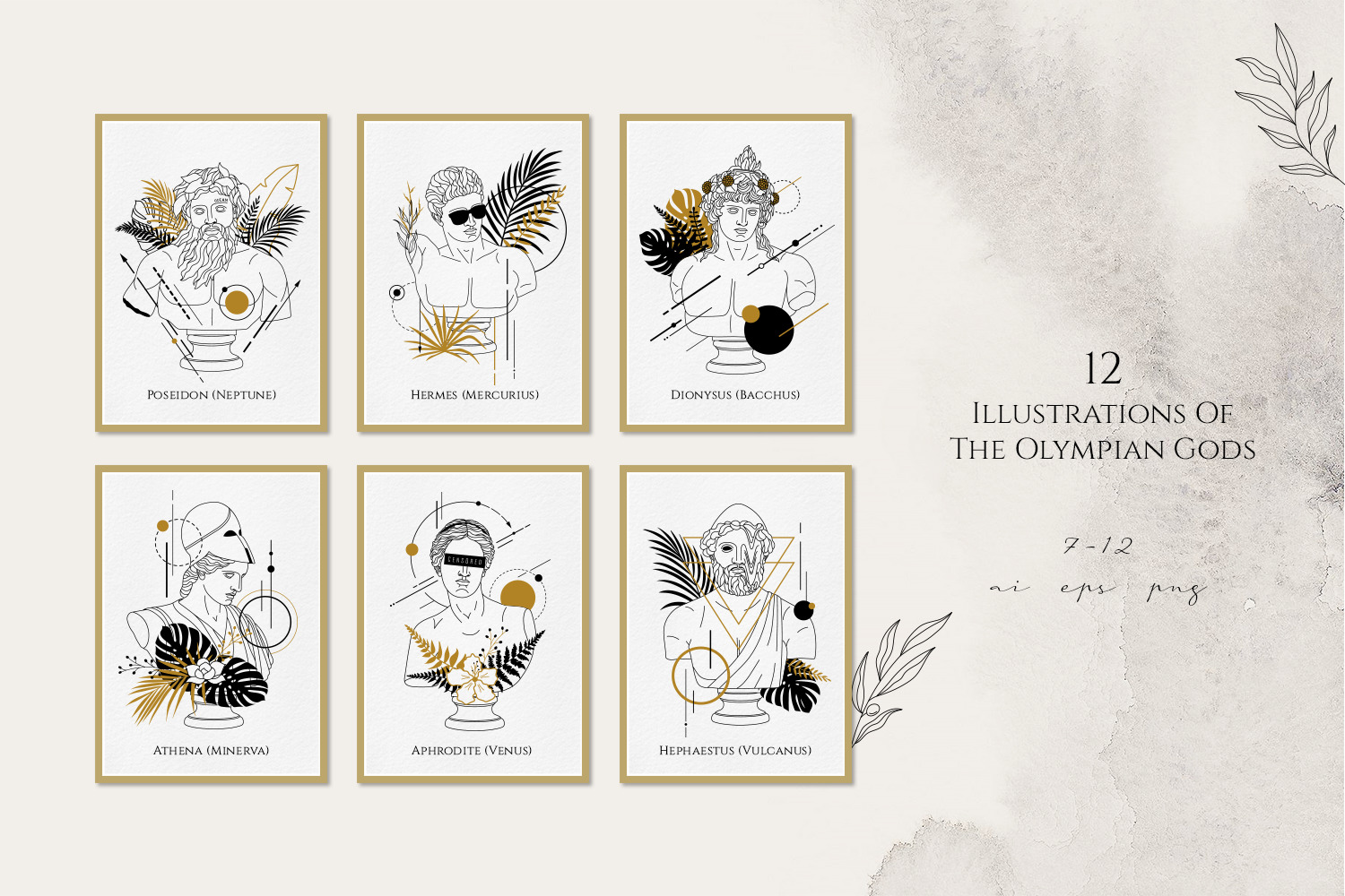Oh My Gods! The Olympian Gods In Line Art Style Oh My Gods! The Olympian Gods In Line Art Style