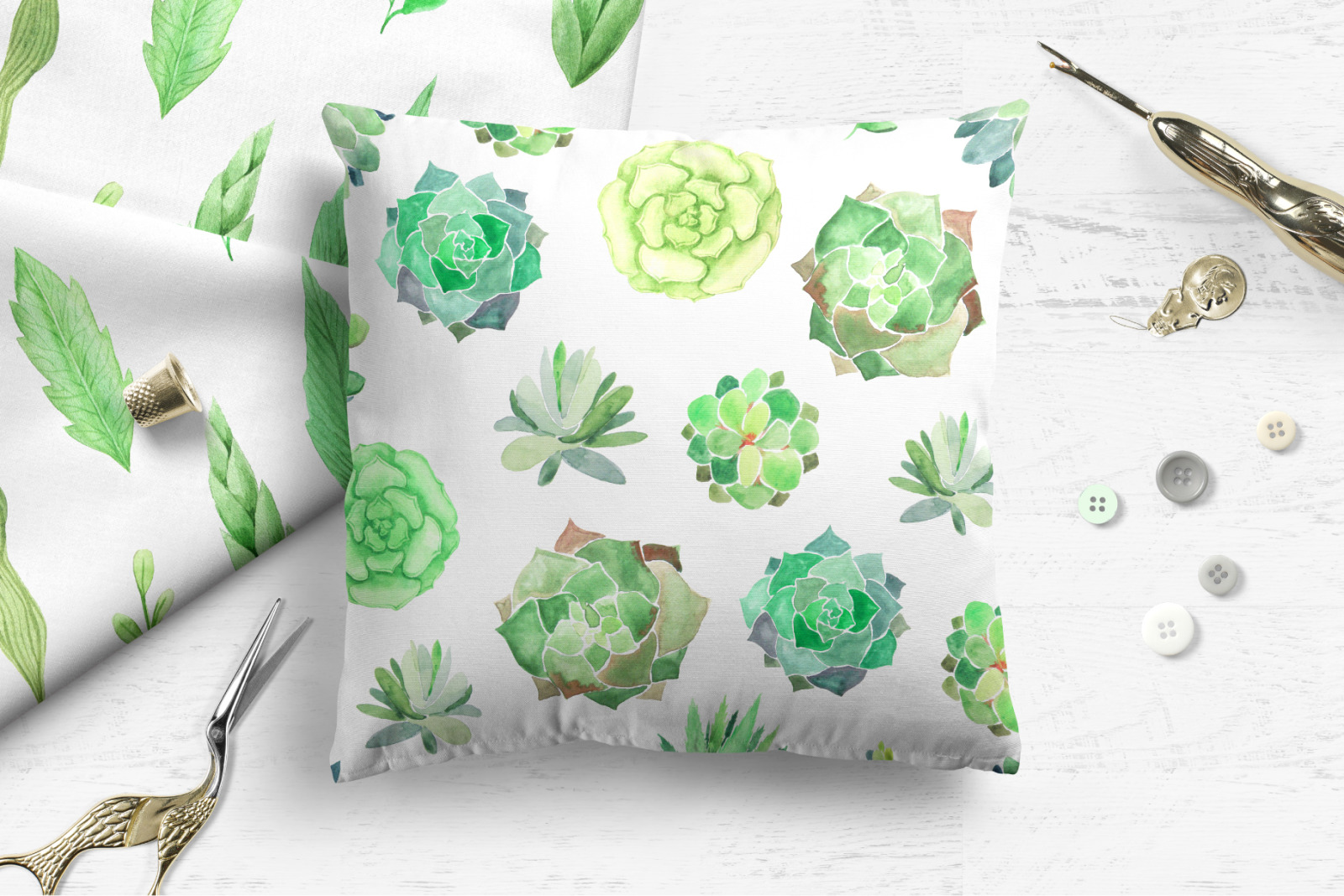 4 Watercolor Greenery Patterns