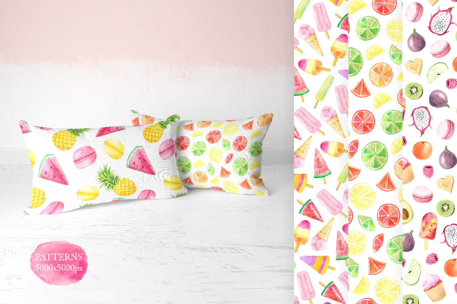 15 Watercolor Sweet Seamless Pattern