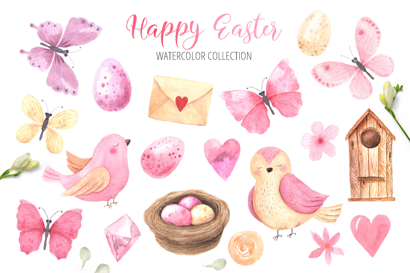 Watercolor Happy Easter Collection