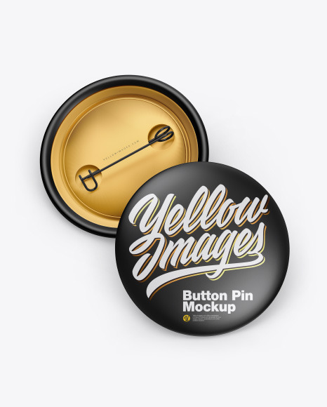 Two Matte Button Pins Mockup