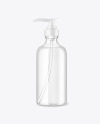 Clear Cosmetic Bottle w/ Pump Mockup