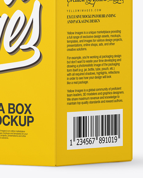 Tea Box Mockup - Half Side View