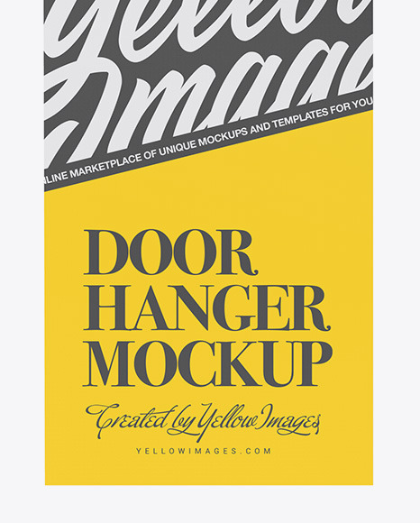 Paper Door Hanger W/ Handle Mockup