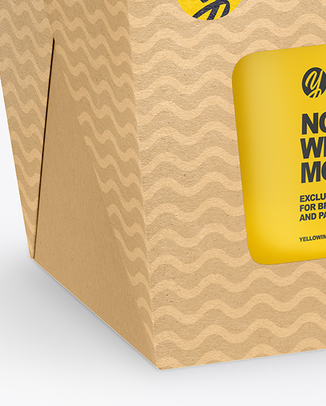 Kraft Noodle Box with Can Mockup