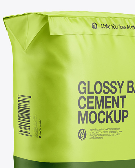 Glossy Paper Cement Bag Mockup