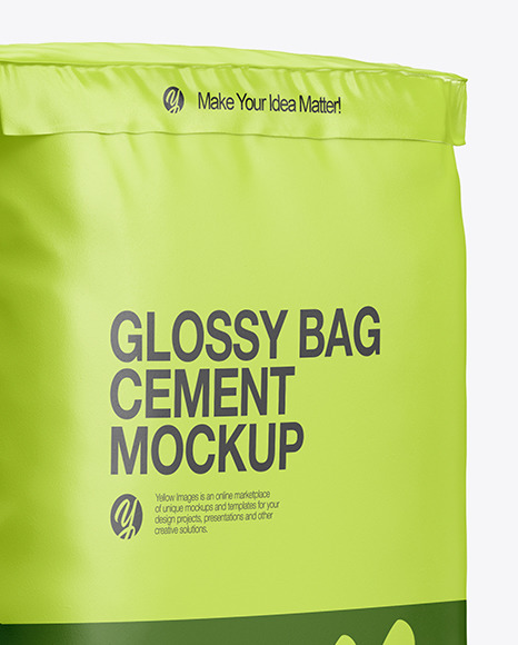 Glossy Paper Cement Bag Mockup