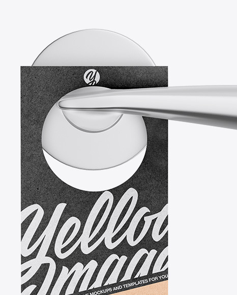 Kraft Door Hanger W/ Handle Mockup