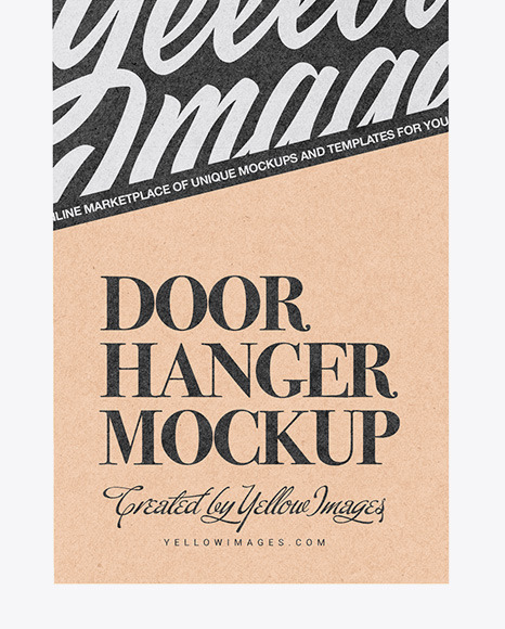 Kraft Door Hanger W/ Handle Mockup