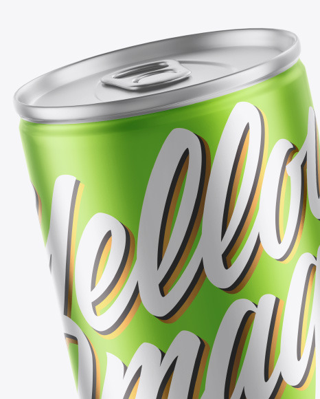 Matte Metallic Drink Can Mockup