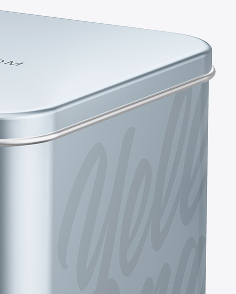 Glossy Metallic Tin Box W/ Padlock Mockup