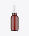 Frosted Dark Amber Glass Dropper Bottle Mockup