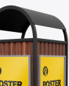 Advertising Rubbish Bin with Poster Mockup - Perspective View