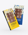 Two Glossy Chocolate Box W/ Window Mockup - Half Side View