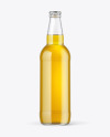 Clear Glass Lager Beer Bottle Mockup