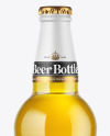 Clear Glass Lager Beer Bottle Mockup