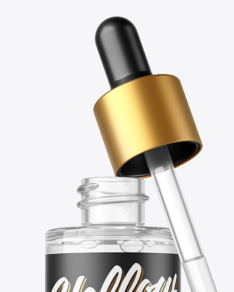 Clear Glass Dropper Bottle Mockup