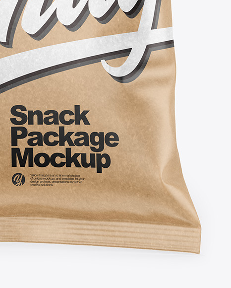 Kraft Snack Package Mockup - Half Side View