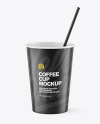 Coffee Cup with Straw Mockup