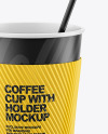 Coffee Cup with Straw Mockup