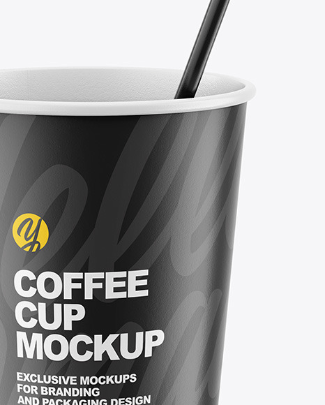 Coffee Cup with Straw Mockup