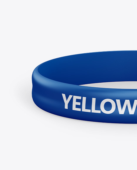 Glossy Silicone Wristband Mockup