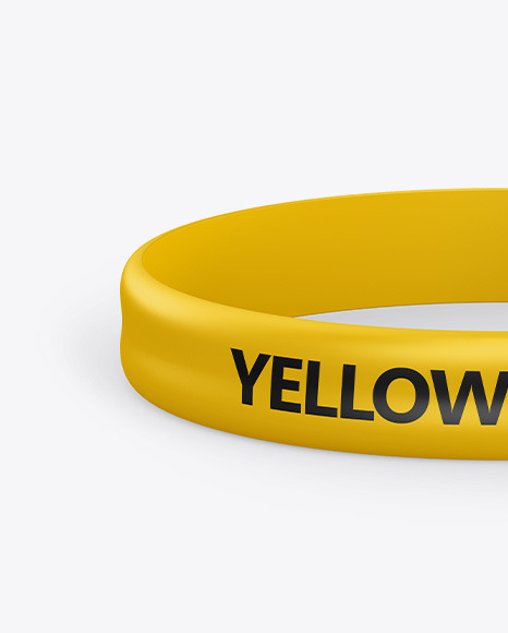 Glossy Silicone Wristband Mockup