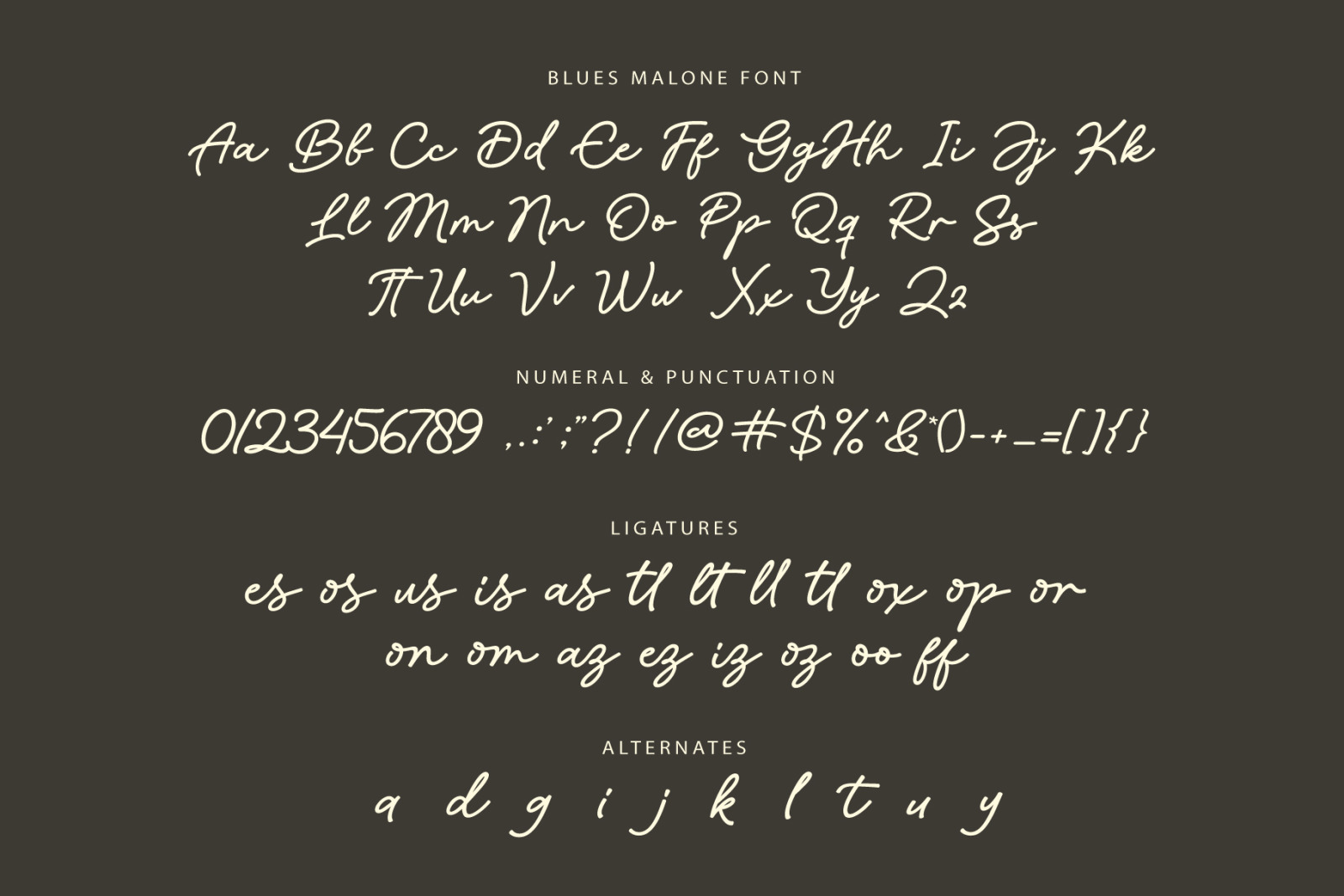 Blues Malone / Monoline Signature Font Blues Malone / Monoline Signature Font