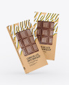 Two Kraft Chocolate Box W/ Window Mockup - Half Side View