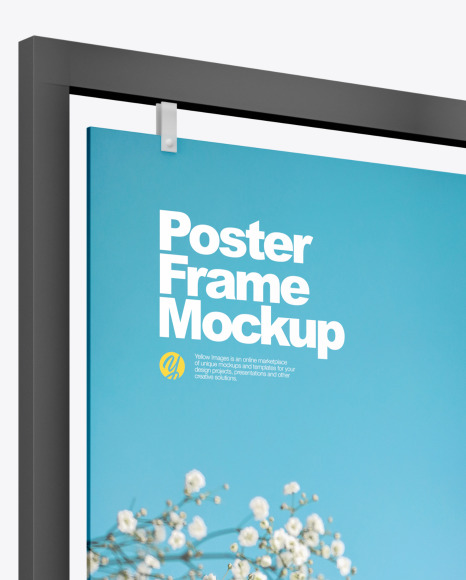 Advertising Poster Frame Mockup - Left Side View