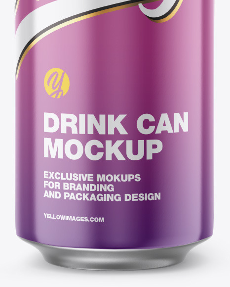 Metallic Drink Can w/ Glossy Finish Mockup