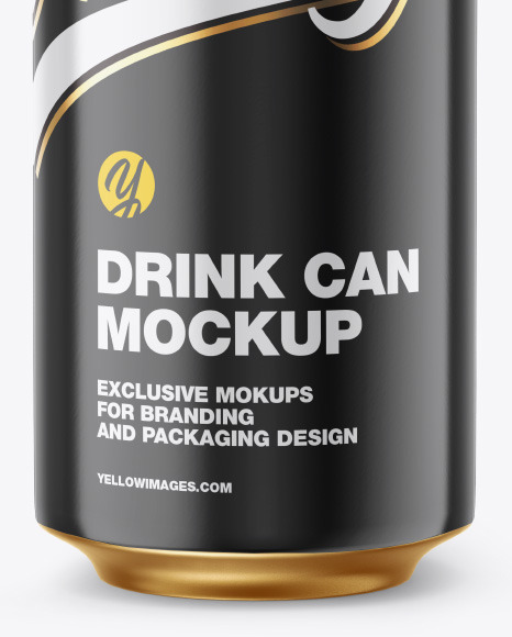 Metallic Drink Can w/ Glossy Finish Mockup