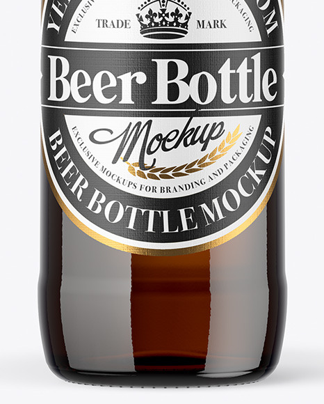 Amber Beer Bottle Mockup