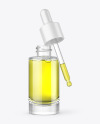 Clear Glass Dropper Bottle with Oil Mockup