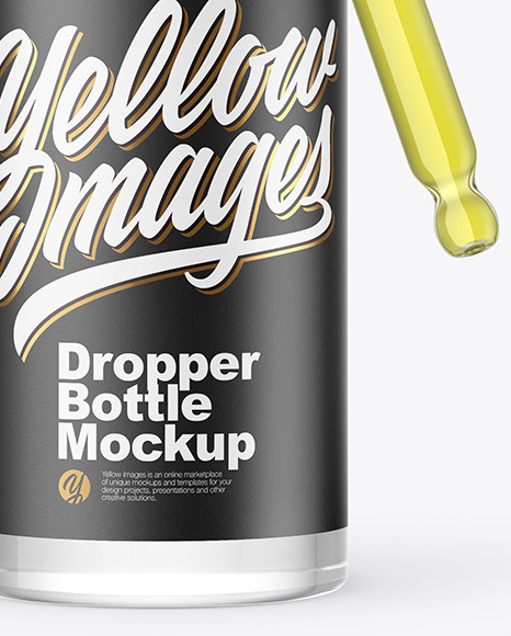 Clear Glass Dropper Bottle with Oil Mockup