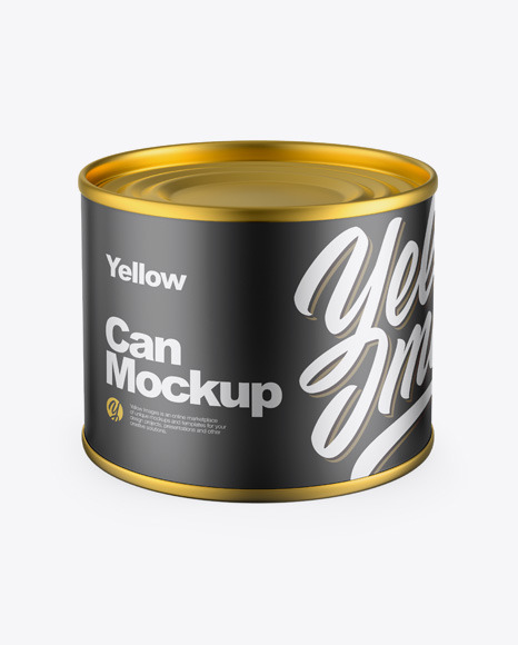 Matte Metallic Can Mockup