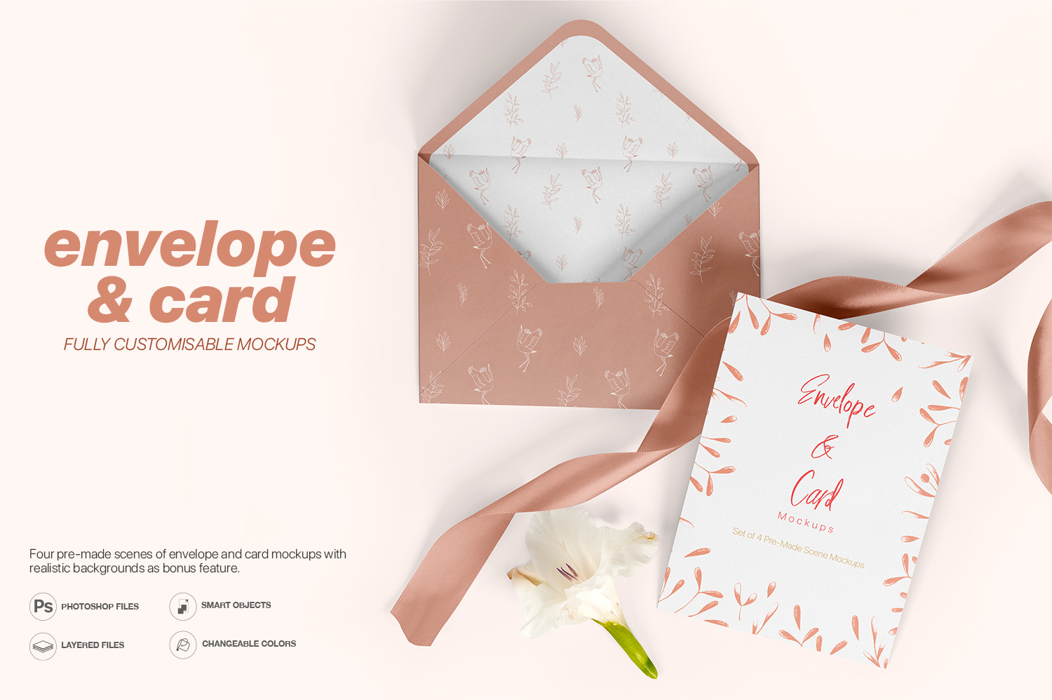 Card and Envelope Mockups - A5 Size