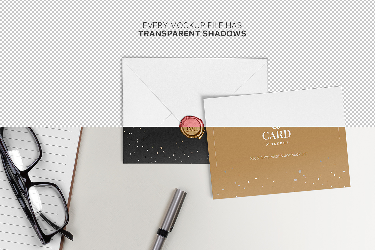 Card and Envelope Mockups - A5 Size