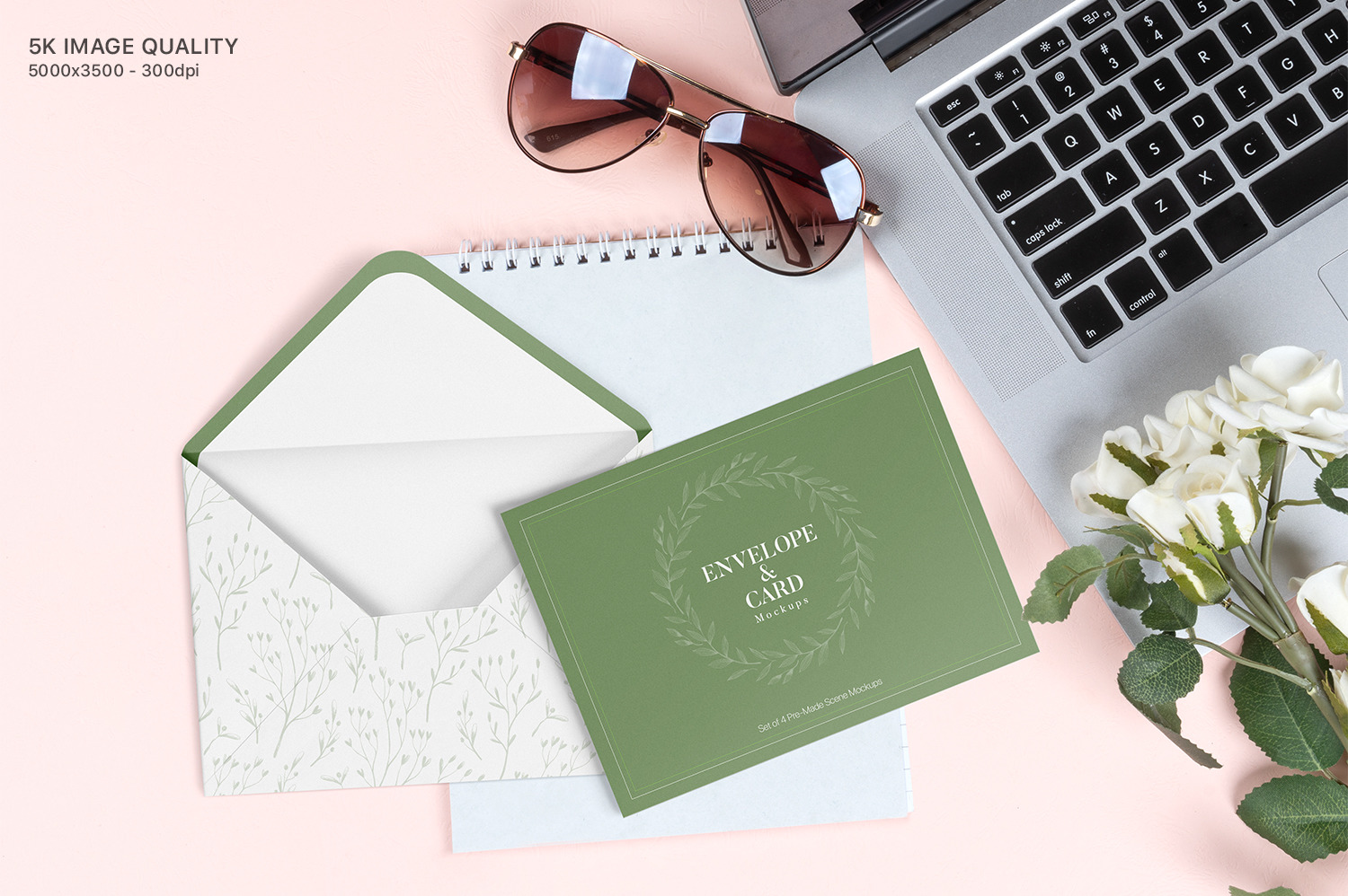 Card and Envelope Mockups - A5 Size