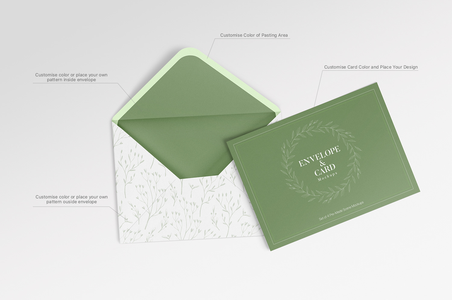 Card and Envelope Mockups - A5 Size