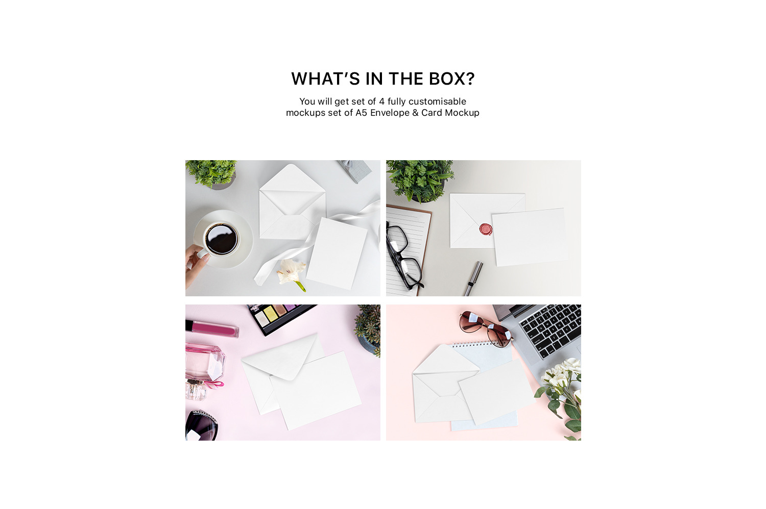 Card and Envelope Mockups - A5 Size Card and Envelope Mockups - A5 Size