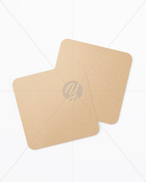 Kraft Beverage Coasters Mockup