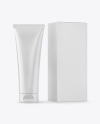 Glossy Cosmetic Tube with Box Mockup