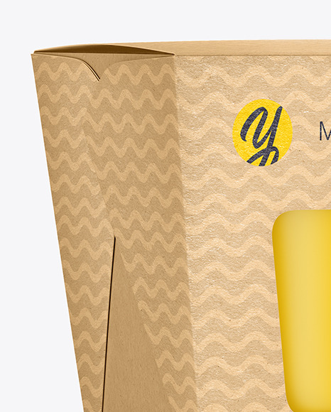Kraft Noodle Box with Can Mockup