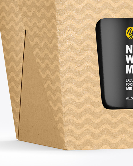 Kraft Noodle Box with Can Mockup