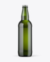 Green Glass Beer Bottle Mockup