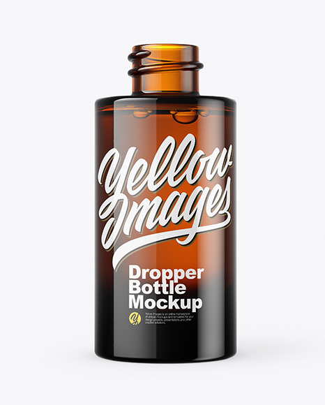Amber Glass Dropper Bottle Mockup Amber Glass Dropper Bottle Mockup