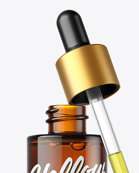 Amber Glass Dropper Bottle Mockup Amber Glass Dropper Bottle Mockup