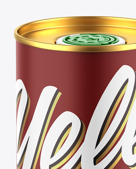 Matte Olive Oil Tin Can Mockup