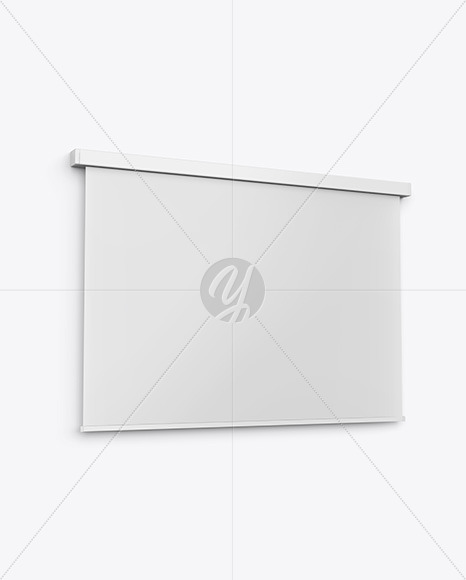 Projector Screen Mockup - Half Side View